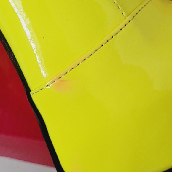 Dollhouse Neon Yellow High Heel Booties - Picture 12 of 14